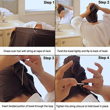 Load image into Gallery viewer, THE PERFECT HAIRCARE Microfiber Hair Towel Wrap Ultra-Fine Anti-Frizz Turban That Never Falls Off - Curly Girl Method Approved &amp; Big (40' x 27.5") - Black
