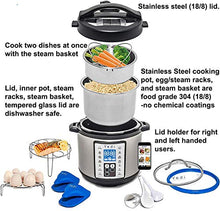 Load image into Gallery viewer, Yedi 9-in-1 Total Package Instant Programmable Pressure Cooker, 6 Quart, Deluxe Accessory kit, Recipes, Pressure Cook, Slow Cook, Rice Cooker, Yogurt Maker, Egg Cook, Sauté, Steamer, Stainless Steel
