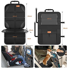 Load image into Gallery viewer, Smart eLf Car Seat Protector + Backseat Car Organizer Kick Mat, Large &amp; Waterproof 600D Fabric Child Auto CarSeat Protectors Saver for Baby Sit with Storage Pockets for Leather and Fabric Car Seat
