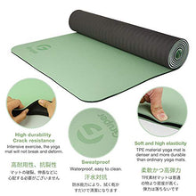 Load image into Gallery viewer, Gruper TPE Yoga Mat,Pro Yoga Mat Eco Friendly Non Slip Fitness Exercise Mat with Carrying Strap,Workout Mat for Yoga, Pilates and Floor Exercises (Matcha Green + Black, Thickness-6mm(1/4 inch))
