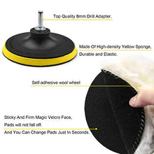 Load image into Gallery viewer, 6 Inch Buffing Wool Pads 8PCS Kit, Felt Polishing Pad Buffing Wheel for Drill Woolen Wax Pad and 5/8&#39;&#39;-11 Thread Hook &amp; Loop Backer Plate with Drill Adapter for Car Boat Polish, Waxing, Sealing, Glaze
