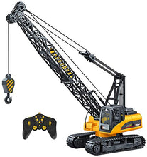 Load image into Gallery viewer, Top Race 15 Channel Remote Control Crane, Proffesional Series, 1:14 Scale - Battery Powered RC Construction Toy Crane with Heavy Metal Hook (TR-214)
