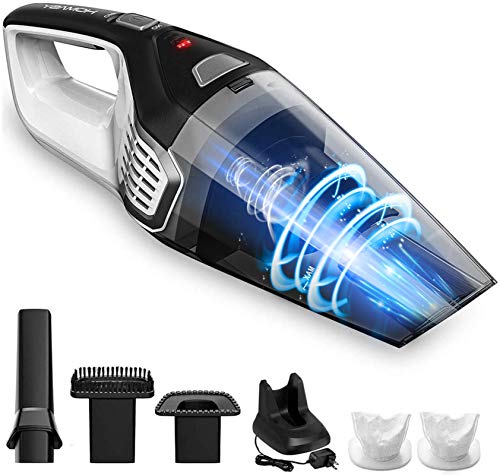 Homasy Handheld Vacuum Cordless, 8Kpa Hand Vacuum with Powerful Cyclonic Suction, Portable Vacuum Cleaner with Long Lasting up to 30mins (Wet&Dry, 3H Charging) for Pet Hair, Dust,Gravel,Home Cleaning