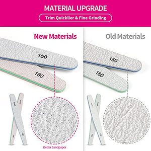 Nail File Buffer, Teenitor Gel nail file Set Professional Nail Buffer File Block Natural Manicure File Nail Polisher Washable Double Sided