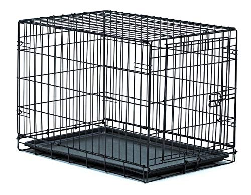 Load image into Gallery viewer, New World 30" Folding Metal Dog Crate, Includes Leak-Proof Plastic Tray; Dog Crate Measures 30L x 19W x 21H Inches, For Medium Dog Breeds