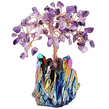 Load image into Gallery viewer, mookaitedecor Amethyst Crystal Tree, Quartz Cluster Rainbow Titanium Crystals Base Bonsai Money Tree for Wealth and Luck
