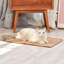 Load image into Gallery viewer, FUKUMARU Cat Scratcher Mat, 23.6 X 15.7 Inch Natural Sisal Cat Scratch Mats, Horizontal Cat Floor Scratching Pad Rug, Protect Carpets and Sofas
