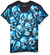 Load image into Gallery viewer, Liquid Blue unisex adult Skull Pile Blue Fantasy All Over Print Short Sleeve T-shirt T Shirt, Black, Large US
