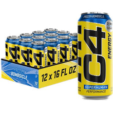 Load image into Gallery viewer, C4 Energy Drink 16oz (Pack of 12) - Frozen Bombsicle - Sugar Free Pre Workout Performance Drink with No Artificial Colors or Dyes
