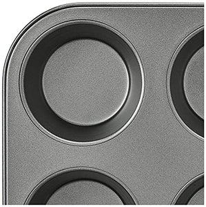 Amazon Basics Nonstick Muffin Baking Pan, 12 Cups - Set of 2