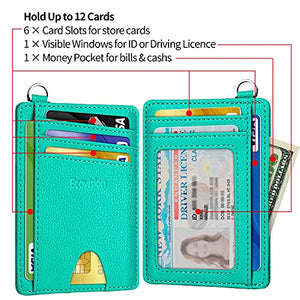 EcoVision Slim Minimalist Front Pocket Wallet, RFID Blocking Credit Card Holder Wallet with Detachable D-Shackle for Men Women