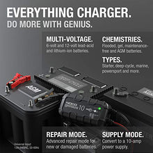 Load image into Gallery viewer, NOCO GENIUS10, 10-Amp Fully-Automatic Smart Charger, 6V and 12V Portable Battery Charger, Battery Maintainer, Trickle Charger, and Battery Desulfator with Temperature Compensation
