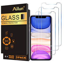 Load image into Gallery viewer, Ailun Glass Screen Protector for iPhone 11/iPhone XR, 6.1 Inch 3 Pack Tempered Glass 2.5D Edge Anti Scratch Work with Most Case
