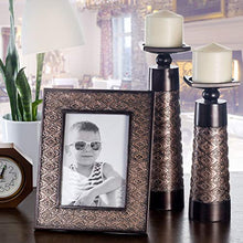 Load image into Gallery viewer, Dublin Decorative Candle Holder Set of 2 - Home Decor Pillar Candle Stand, Coffee Table Mantle Decor Centerpieces for Fireplace, Living or Dining Room Table, Gift Boxed (Coffee Brown)
