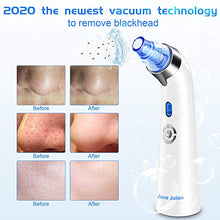 Load image into Gallery viewer, Blackhead Remover Vacuum - June Julien Facial Pore Cleanser Electric Acne Comedone Extractor Kit USB Rechargeable Blackhead Suction Tool with LED Display for Facial Skin(Blue)
