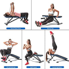 Load image into Gallery viewer, Merax Adjustable Utility Weight Bench with Resistance Bands, Foldable Incline/Decline Exercise Workout Bench for Full Body Workout, Home Gym Equipment (Black &amp; Gray)
