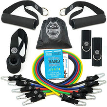 Load image into Gallery viewer, Tribe 11PC Premium Resistance Bands Set, Workout Bands - with Door Anchor, Handles and Ankle Straps - Stackable Up To 105 lbs - For Resistance Training, Physical Therapy, Home Workouts, Yoga, Pilates
