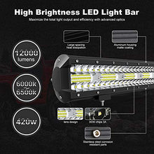 Load image into Gallery viewer, LED Light Bar TERRAIN VISION 20 Inch 420W Triple Row Flood Spot Combo Beam Off Road Light Bar 2pc 4 Inch 60W Driving Fog Lights with Wiring Harness for Trucks ATV UTV Jeep Boat Pickup
