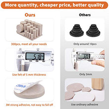 Load image into Gallery viewer, Furniture Pads 300 Pack Premium Furniture Felt Pads (Beige), Huge Quantity Self Adhesive Felt Pads, Anti Scratch Floor Protector for Furniture Legs Hardwood Floor with 60 Cabinet Door Bumpers
