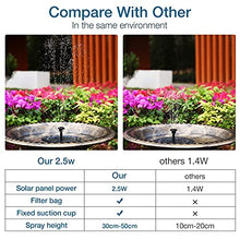 Load image into Gallery viewer, AISITIN 2.5W Solar Bird Bath Fountain Pump, Solar Fountain Pump for Bird Bath with 6 Nozzles, 6.7" Solar Powered Water Fountain Pump for Garden, Ponds, Pool, Fish Tank, Outdoor and Aquarium
