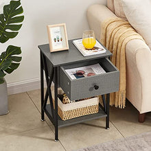 Load image into Gallery viewer, VECELO Nightstands, Grey End Side Table Modern Night Stand Set of 2 with Drawer &amp;Storage Shelf for Bedroom Living Room Office Lounge, 2, Hpry
