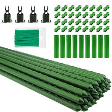 Load image into Gallery viewer, Orgrimmar 26 PCS 48" Garden Support Stakes Plastic Coated Deformable Climbing Plant Trellis Plant Climbing Frame for Tomato Cucumber Eggplant Vine Vegetable (48 Inch)
