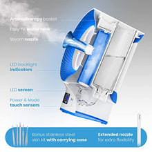 Load image into Gallery viewer, NanoSteamer Clinical - 10-in-1 Smart Steam Dermatologist Grade Ionic Facial Steamer with 2 Multi-Position Steam Nozzles - Digital LCD Screen - Extraction Set - 6 Pre-Programmed Professional Modes
