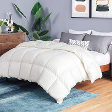 Load image into Gallery viewer, Bedsure 100% Cotton Down Comforter Full/Queen Size (88x88 inches) - Down and Feather Quilted Comforter, 50 OZ 700 Fill Power Washable All Season Bed Comforter - White Duvet Insert with Corner Tabs
