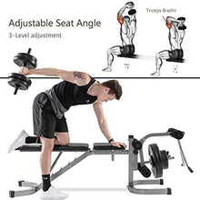 Load image into Gallery viewer, Merax Utility Weight Bench with Leg Extension for Full Body Workout, 550LBS Weightlifting and Strength Training Workout Bench with Adjustable Flat Incline Decline 6+3 Positions for Home Gym
