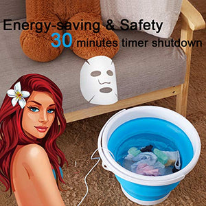 Portable washing machine,Mini Tub Washing Machine With Foldable, Personal Rotating Ultrasonic Turbines Washer USB Powered Convenient Laundry for Camping Apartments Dorms RV Business Travel (01)