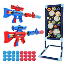 Load image into Gallery viewer, LURLIN Shooting Game Toy for Age 6, 7, 8,9,10+ Years Old Kids, Boys - 2pk Foam Ball Popper Air Guns &amp; Shooting Target &amp; 24 Foam Balls - Ideal Gift - Compatible with Nerf Toy Guns…
