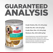 Load image into Gallery viewer, Hill's Science Diet Wet Dog Food, Adult, Perfect Weight for Weight Management, Hearty Vegetable &amp; Chicken Stew Recipe, 12.5 oz Cans, 12-pack
