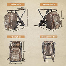 Load image into Gallery viewer, TIMBER RIDGE 3 in 1 Cooler Backpack Foldable Fishing Chair with Cooler Bag, Compact Lightweight and Portable for Outdoor, Camping, Hiking(CAMO)
