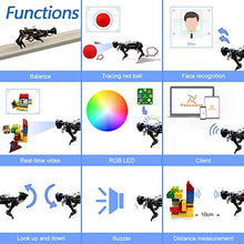 Load image into Gallery viewer, Freenove Robot Dog Kit for Raspberry Pi 4 B 3 B+ B A+, Walking, Self Balancing, Ball Tracing, Face Recognition, Ultrasonic Ranging, Camera Servo (Raspberry Pi NOT Contained)
