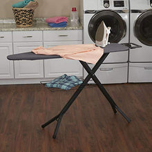 Load image into Gallery viewer, Household Essentials Black Deluxe Steel Top Board with Iron Rest and Clothes Rack Grey
