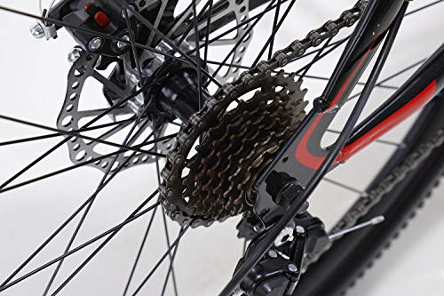 Load image into Gallery viewer, HIRUNS Full Mountain Bike,Mens and Womens Professional 21 Speed Gears 26in Bicycle, Twist Shift, White and Blue