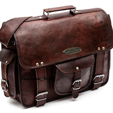 Load image into Gallery viewer, Handmade World leather messenger bags for men women 18" mens briefcase laptop bag best computer shoulder satchel school distressed bag (13" X 18")
