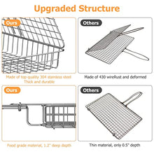 Load image into Gallery viewer, ORDORA Grill Basket, Fish Grill Basket, Rustproof 304 Stainless Steel BBQ Grilling Basket for Meat,Steak, Shrimp, Vegetables, Chops, Heavy Duty Grill Basket Outdoor Grill Accessories
