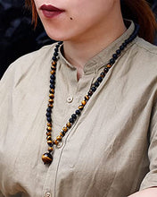 Load image into Gallery viewer, Jewever Lava Rock with Tiger Eye Pendant Long Necklace for Women Men Healing Crystals Essential Oils Diffuser Natural Stone Reiki Energy Balancing
