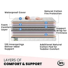 Load image into Gallery viewer, Serta Tranquility Eco Firm 2-Stage Premium Baby Crib Mattress &amp; Toddler Mattress -Waterproof - GREENGUARD Gold Certified - Hypoallergenic - 50 Year Warranty - Made in USA
