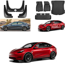Load image into Gallery viewer, Tesla Model 3 Mud Flaps and Model 3 Floor Mats
