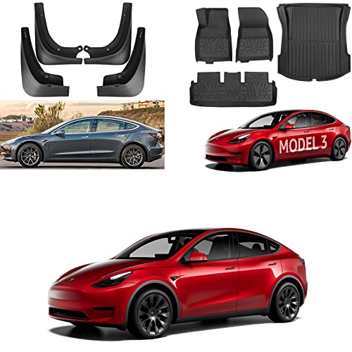 Tesla Model 3 Mud Flaps and Model 3 Floor Mats
