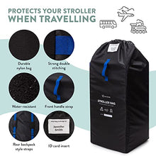 Load image into Gallery viewer, Stroller Bag for Airplane Travel - Baby Stroller Cover for Travelling - Durable Nylon Gate Check Bag with Backpack Straps to Easily Carry and Protect Single, Double, &amp; Umbrella Strollers
