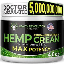 Load image into Gallery viewer, Extra Strength Hemp Cream Pain Relief Rub – Only 3rd Party Tested Product To Verify Strength/Results. All Natural for Nerve-Sciatic, Muscle, Back Pain &amp; Inflammation, with Arnica, MSM, Emu, Turmeric
