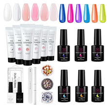 Load image into Gallery viewer, Makartt Poly Nail Gel Kit, Clear Pink Fall Winter Nail Gel Kit Poly Nail Extension Gel Nail Enhancement Set Bundle With 6 Bottles Crystal Jelly Gel Nail Polish
