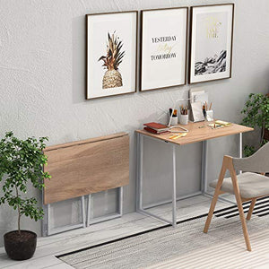 4NM Folding Desk, No-Assembly Small Computer Desk Home Office Desk Foldable Table Study Writing Desk Workstation for Small Space Offices