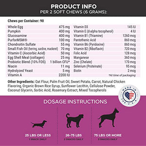 PetHonesty 10 in 1 Dog Multivitamin with Glucosamine - Essential Dog Vitamins with Glucosamine Chondroitin, Probiotics and Omega Fish Oil for Dogs Overall Health - (Chicken)