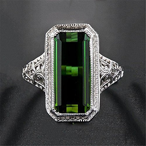 JewelryPalace Huge 8.2ct Emerald Women Men 925 Silver Ring Engagement Wedding Prom #Emerald (7)