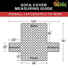 Load image into Gallery viewer, Easy-Going Sofa Slipcover Reversible Sofa Cover Water Resistant Couch Cover with Foam Sticks Elastic Straps Furniture Protector for Pets Kids Children Dog Cat(Sofa, Navy/Ivory)
