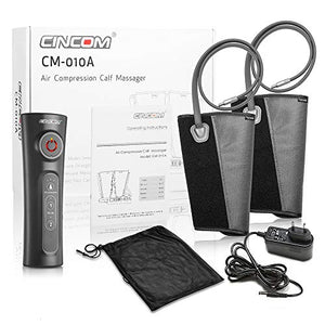 CINCOM Leg Massager for Circulation Air Compression Calf Wraps with 2 Modes 3 Intensities and Helpful for RLS and Edema